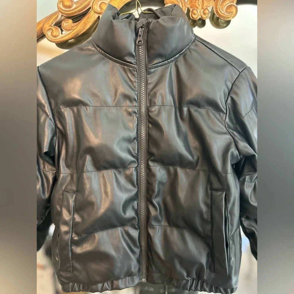 Art Class Black Puffer Jacket for Kids